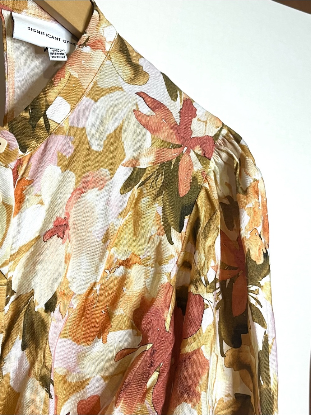 Significant Other Women’s Size 8 Svana Linen Blend Watercolor Floral Maxi Dress - Picture 8 of 14